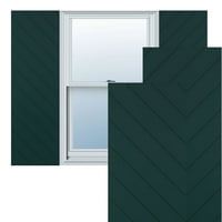 Ekena Millwork 12 W 47 H TRUE FIT PVC Diagonal Slat модерен стил фиксирани ролетни за монтирање, термичка зелена боја