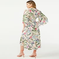 Фармерки на Софија од Софија Вергара, макси фустан со долг ракав со високо-ниско полите