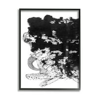 Студените индустрии Апстрактни црно -бели текстури Кристални форми црни врамени од Дафне Полсели