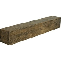Ekena Millwork 6 H 6 D 84 W Rough Sawn Fau Wood Camply Mantel, Premium AdEd