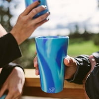 Силипинт: Силиконски чаши за пит: - Хипи ХОПС & Арктичко небо -16oz Нераскинливи чаши, флексибилни, топло ладно, еднократно