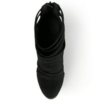 Brinley Co. Co. Women'sенски бучен потпетици, страшни фау -велур глужд, чизми