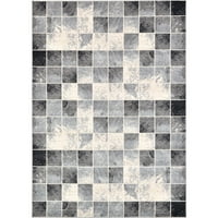 Уникатни разбојни геометриски килими со модерна област, сива боја