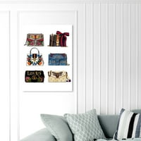 Пистата авенија мода и глам wallидна уметност платно печати „Меморија за кукли“ - Чанти за избор на дами - црна, бела боја