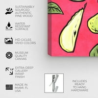 Wynwood Studio Food and Cuisine Wall Art Canvas Print 'Lemony Pears' овошје - зелена, розова
