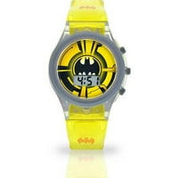 Стрипови Бетмен уникатен детски ЛЦД часовник со силиконски каиш со светлосна лента жолта