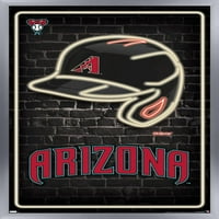 Arizona Diamondbacks - Постер за неонски кациги, 14.725 22.375 Рамка