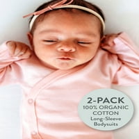 Искрена облека за бебиња бебе или девојче Пол Неутрален органски памук со долг ракав со долг ракав и страничен прилепник со долг ракав со долги ракави