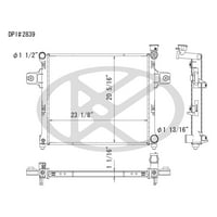 Koyo Cooling Aluminum Core Radiator, пластичен резервоар се вклопува Изберете: 2005- Jeep Grand Cherokee, 2006- Командант на Jeep