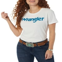 Wrangler Women'sенски ретро кратки ракави за лого Кабел лого