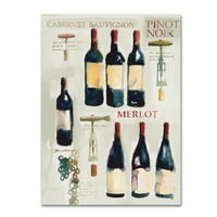 Трговска марка ликовна уметност „Црвено вино колаж на бело“ платно уметност од Мајкл Кларк