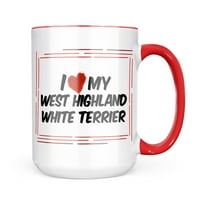 Неонблонд Го Сакам Моето Вест Хајленд Бело Териерско Куче од шкотска кригла подарок за љубителите На Кафе Чај