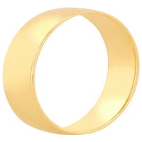 14К бело злато полиран полу -удобно вклопување прстен - свадбен бенд