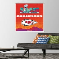 Канзас Сити Шефови - Супер Боул Лви Тим Логото Ѕид Постер Со Магнетна Рамка, 22.375 34