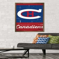 Монтреал Канадиенс - Ретро Логото Ѕид Постер, 22.375 34