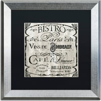 Трговска марка ликовна уметност Париз Бистро III платно уметност по пекара во боја, црна мат, сребрена рамка
