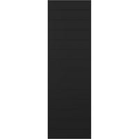 Ekena Millwork 15 W 38 H TRUE FIT PVC HORIONTAL SLAT модерен стил фиксиран монтиран ролетни, црна