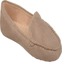 Collectionенска колекција на списанија Halsey Moc Toe Perforated Loafer Taupe Perforated Fau Suede 8. M.
