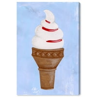 Wynwood Studio Food and Cuisine Wall Art Canvas отпечатоци од сладолед и млечни производи од ванила “ - сина, кафеава