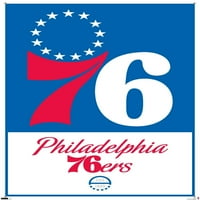 Филаделфија 76ерс - Лого Ѕид Постер со Pushpins, 22.375 34