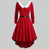 кеусн жени г ѓа дедо мраз божиќ фенси фустан божиќ замав фустан плус големина црвена хххххсл