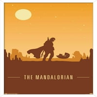 Војна на ѕвездите: Мандалориско-Мандо И Детето На Ѕидниот Постер Во Самрак, 22.375 34
