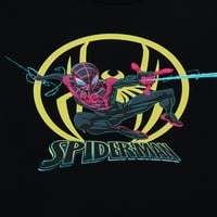 Графичка маица со момчиња Spider-Man Miles Miles Morales, големини 4-18