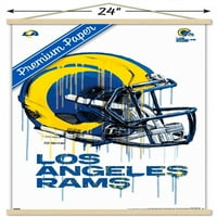 Лос Анџелес Рамс-Капе Шлем Ѕид Постер Со Дрвена Магнетна Рамка, 22.375 34