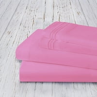 Бесплатен кревет за брчки постави микрофибер длабок џеб до, кралица, светло розова