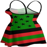 Афроамериканско Знаме Женски Летен Фустан Мини Сарафан Секси Печатени Секојдневен