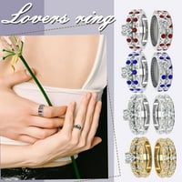 вожидаоке прстени за жени инкрустирани праска срце циркон полн дијаманти микро-инкрустирани дијаманти шема европски и американски двојка прстен роденденски пода