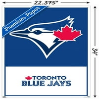 Торонто Блу ​​aysејс - Постери за wallидови со лого со влечење, 22.375 34
