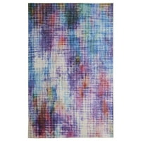 Mohawk Home Prismatic Linear Pixel Мулти современ геометриски прецизен печатен килим, 8'x10 ', Виолетова и сина боја