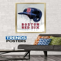Бостон Црвен така - Постери за wallидови од кацига за капење, 22.375 34