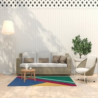 5 '7' Едноставно Дејзи Болд формира модерен и современ килим на областа Ченил, Кели Грин