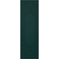 Ekena Millwork 15 W 25 H TRUE FIT PVC BUNGALOW фиксирани ролетни за монтирање, термичка зелена боја