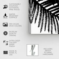 Студио Винвуд Студио Флорална и ботаничка wallидна уметност платно ги отпечати ботаничките сенка на палмата - црна, бела