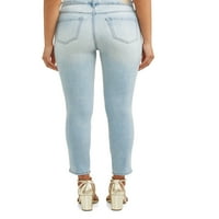 Фармерки на Софија Роза криви со висока половината на глуждот на глуждот Jeanен