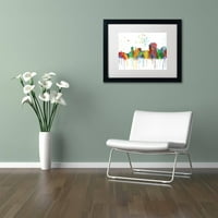 Трговска марка ликовна уметност Трентон Newу Jerseyерси Skyline MCLR-1 Canvas Art by Marlene Watson, White Matte, црна рамка