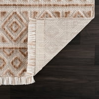 Обединети ткајачи Keya Sofi модерна геометриска област килим, кафеава, 7'10 10'6