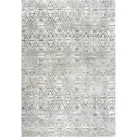 Нулум Адах текстурирана геометриска област килим, 5 '8', сива