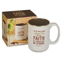 Христијанска Уметност Подароци Голем Керамички Светото Писмо Кафе И Чај Кригла За Мажи: Застанете Цврсто Во Верата-кор. 16: