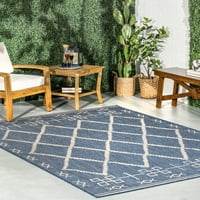 Нулум Кендис Марокан Геометриски Трелис Внатрешен килим на отворено, 2 '8', беж