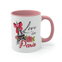 Љубов Во Париз Франција Кафе Кригла Подарок Ајфеловата Кула Цветни Чај Чаша 11oz