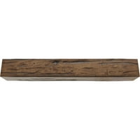 Ekena Millwork 8 W 12 H 24'l 3-страничен Riverwood Endurathane Fau Wood Teailing Beam, Premium AdEd