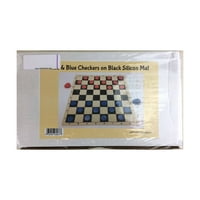 Црна Шаховска Подлога Со Црвени И Сини Дама Нови