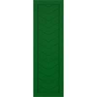 Ekena Millwork 15 W 42 H TRUE FIT PVC SINE PALLE CHEVRON модерен стил фиксни ролетни за монтирање, виридијан зелена