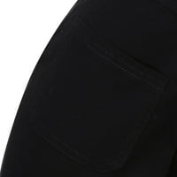 Земајќи Модни Женски Летни Фармерки За Чизми Секојдневни Панталони Со Копчиња Со Висок Струк Со Џебови Црн ХС