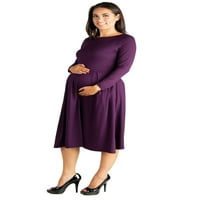 24 -годишна облека за удобност долги ракави се вклопуваат и одблесоци мајчинство миди фустан