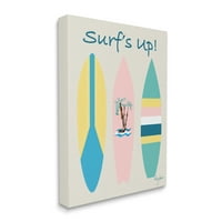 Фраза на Sumn Industries Surf's Surf на пастелната палма палма за сурфање на платно wallидна уметност од Марк Хигден